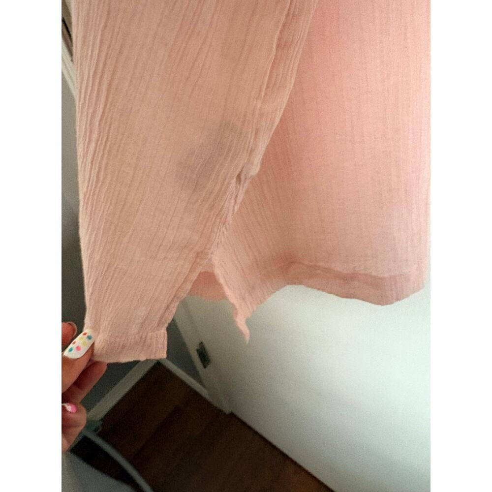 NWT Old Navy Pink Gauze Embroidered Tunic Dress Tassel Long Sleeve XL Boho Chic - Picture 5 of 8